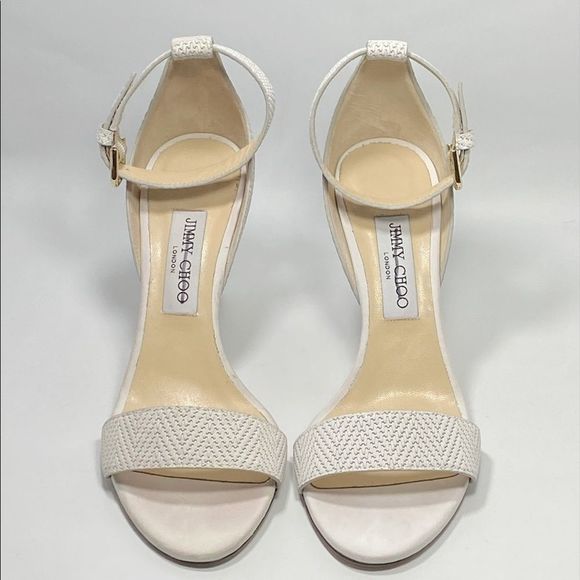 JIMMY CHOO Edina 85 Block Heel Leather Sandals size 39.5 - Picture 3 of 12